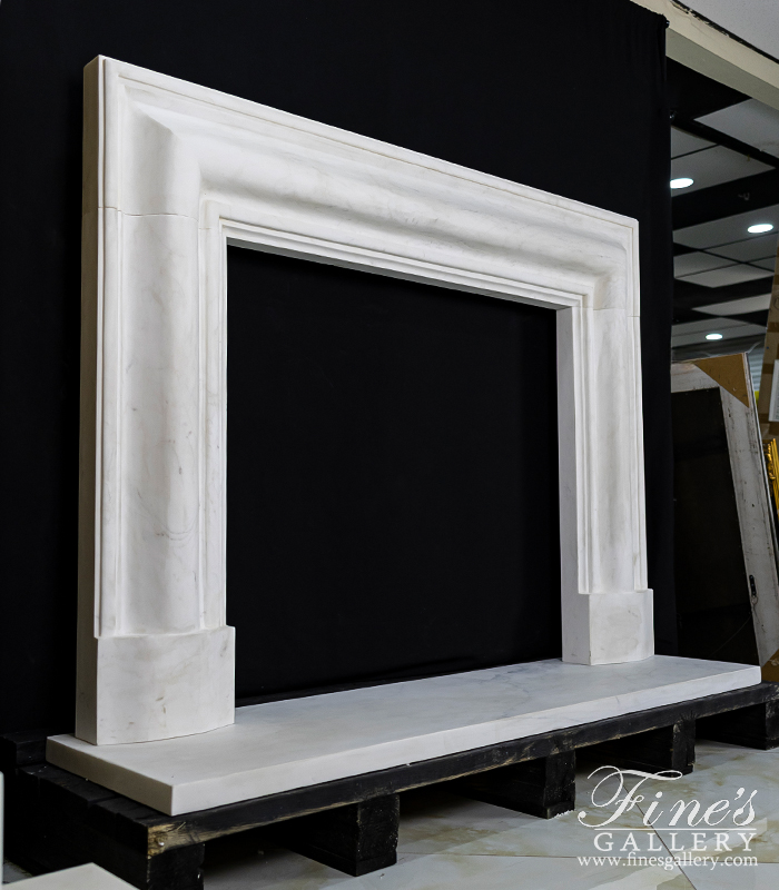 Marble Fireplaces  - Superior Statuary White Bolection Style Marble Mantel - MFP-2489